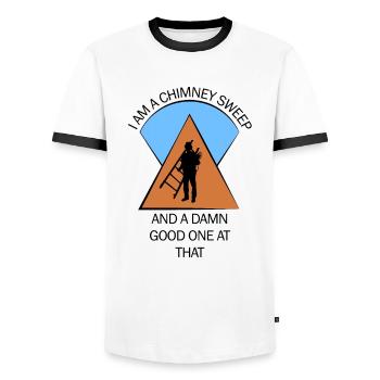 Schornsteinfeger Schlotfeger - Männer Kontrast-T-Shirt - Weiß/Schwarz - Vorne - AI Model Female 172 light (172cm) & AI Model Male 178 dark (178cm)