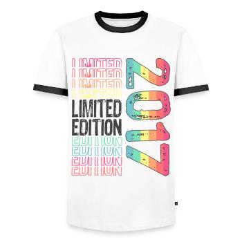 Limited Edition seit 2017 Geburtstag Vintage 2017 - Männer Kontrast-T-Shirt - Weiß/Schwarz - Vorne - AI Model Female 172 light (172cm) & AI Model Male 178 dark (178cm)