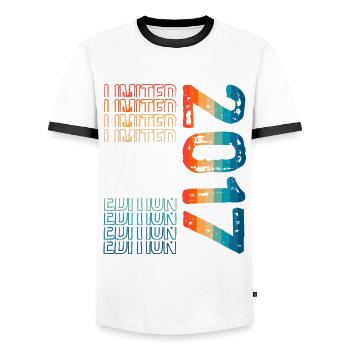 Limited Edition seit 2017 Geburtstag Vintage 2017 - Männer Kontrast-T-Shirt - Weiß/Schwarz - Vorne - AI Model Female 172 light (172cm) & AI Model Male 178 dark (178cm)