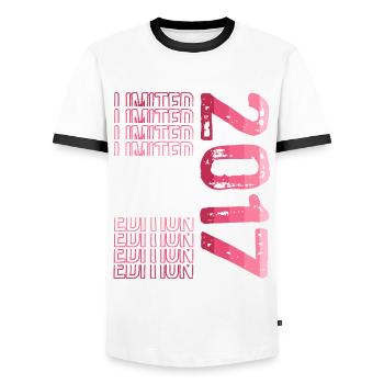 Limited Edition seit 2017 Geburtstag Vintage 2017 - Männer Kontrast-T-Shirt - Weiß/Schwarz - Vorne - AI Model Female 172 light (172cm) & AI Model Male 178 dark (178cm)