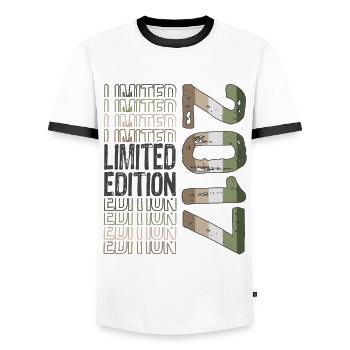 Limited Edition seit 2017 Geburtstag Vintage 2017 - Männer Kontrast-T-Shirt - Weiß/Schwarz - Vorne - AI Model Female 172 light (172cm) & AI Model Male 178 dark (178cm)