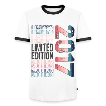 Limited Edition seit 2017 Geburtstag Vintage 2017 - Männer Kontrast-T-Shirt - Weiß/Schwarz - Vorne - AI Model Female 172 light (172cm) & AI Model Male 178 dark (178cm)