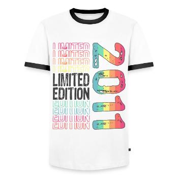 Limited Edition seit 2011 Geburtstag Vintage 2011 - Männer Kontrast-T-Shirt - Weiß/Schwarz - Vorne - AI Model Female 172 light (172cm) & AI Model Male 178 dark (178cm)
