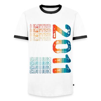 Limited Edition seit 2011 Geburtstag Vintage 2011 - Männer Kontrast-T-Shirt - Weiß/Schwarz - Vorne - AI Model Female 172 light (172cm) & AI Model Male 178 dark (178cm)