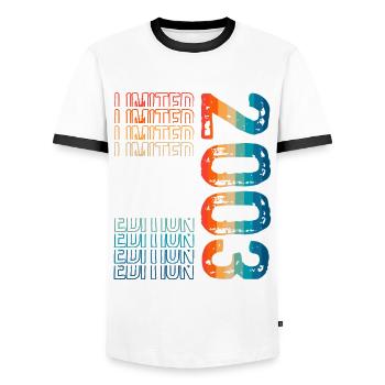 Limited Edition Since 2003 Birthday Vintage 2003 - Men's Ringer Shirt - white/black - Front - AI Model Female 172 light (172cm) & AI Model Male 178 dark (178cm)