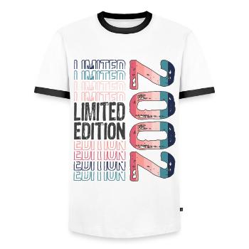 Limited Edition Since 2002 Birthday Vintage 2002 - Men's Ringer Shirt - white/black - Front - AI Model Female 172 light (172cm) & AI Model Male 178 dark (178cm)