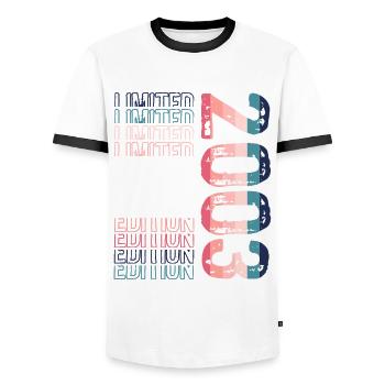 Limited Edition Since 2003 Birthday Vintage 2003 - Men's Ringer Shirt - white/black - Front - AI Model Female 172 light (172cm) & AI Model Male 178 dark (178cm)