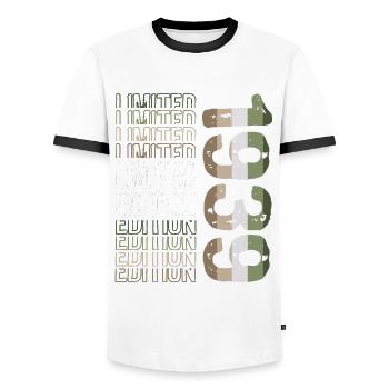 Edition limitée depuis 1939 Anniversaire Millésime 1939 - T-shirt contrasté Homme - blanc/noir - Devant - AI Model Female 172 light (172cm) & AI Model Male 178 dark (178cm)