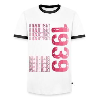 Edition limitée depuis 1939 Anniversaire Millésime 1939 - T-shirt contrasté Homme - blanc/noir - Devant - AI Model Female 172 light (172cm) & AI Model Male 178 dark (178cm)