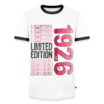 Limited Edition Since 1926 Birthday Vintage 1926 - Men's Ringer Shirt - white/black - Front - AI Model Female 172 light (172cm) & AI Model Male 178 dark (178cm)