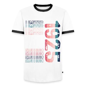 Limited Edition seit 1925 Geburtstag Vintage 1925 - Männer Kontrast-T-Shirt - Weiß/Schwarz - Vorne - AI Model Female 172 light (172cm) & AI Model Male 178 dark (178cm)