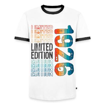 Limited Edition Since 1926 Birthday Vintage 1926 - Men's Ringer Shirt - white/black - Front - AI Model Female 172 light (172cm) & AI Model Male 178 dark (178cm)