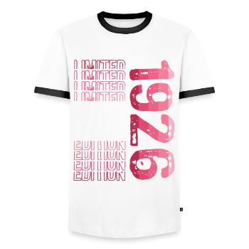 Limited Edition Since 1926 Birthday Vintage 1926 - Men's Ringer Shirt - white/black - Front - AI Model Female 172 light (172cm) & AI Model Male 178 dark (178cm)