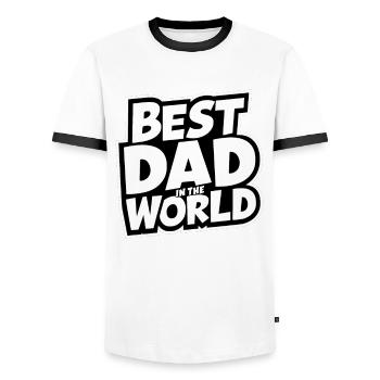 Bester Papa für immer zum Vatertag od. Geburtstag - Männer Kontrast-T-Shirt - Weiß/Schwarz - Vorne - AI Model Female 172 light (172cm) & AI Model Male 178 dark (178cm)