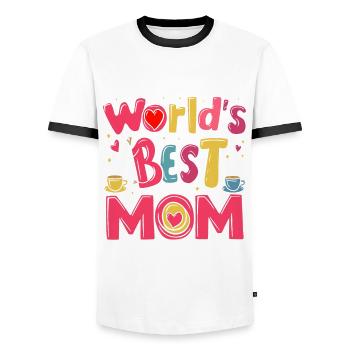 Best Mom Forever - Cadeau de fête des mères - T-shirt contrasté Homme - blanc/noir - Devant - AI Model Female 172 light (172cm) & AI Model Male 178 dark (178cm)