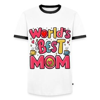 Best Mom Forever - Cadeau de fête des mères - T-shirt contrasté Homme - blanc/noir - Devant - AI Model Female 172 light (172cm) & AI Model Male 178 dark (178cm)