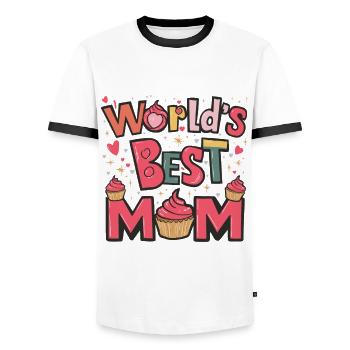 Best Mom Forever - Cadeau de fête des mères - T-shirt contrasté Homme - blanc/noir - Devant - AI Model Female 172 light (172cm) & AI Model Male 178 dark (178cm)