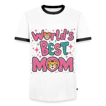 Best Mom Forever - Cadeau de fête des mères - T-shirt contrasté Homme - blanc/noir - Devant - AI Model Female 172 light (172cm) & AI Model Male 178 dark (178cm)
