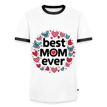 Best Mom Forever - Cadeau de fête des mères - T-shirt contrasté Homme - blanc/noir - Devant - AI Model Female 172 light (172cm) & AI Model Male 178 dark (178cm)