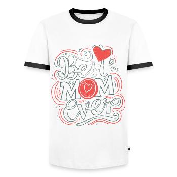 Best Mom Forever - Cadeau de fête des mères - T-shirt contrasté Homme - blanc/noir - Devant - AI Model Female 172 light (172cm) & AI Model Male 178 dark (178cm)