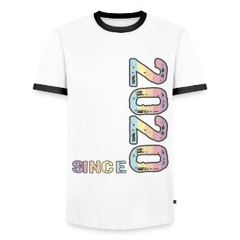 Bester Papa der Welt seit 2020 Vatertag - Männer Kontrast-T-Shirt - Weiß/Schwarz - Vorne - AI Model Female 172 light (172cm) & AI Model Male 178 dark (178cm)