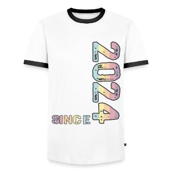 Meilleur papa du monde depuis la fête des pères 2024 - T-shirt contrasté Homme - blanc/noir - Devant - AI Model Female 172 light (172cm) & AI Model Male 178 dark (178cm)