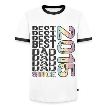 Bester Papa der Welt seit 2015 Vatertag - Männer Kontrast-T-Shirt - Weiß/Schwarz - Vorne - AI Model Female 172 light (172cm) & AI Model Male 178 dark (178cm)