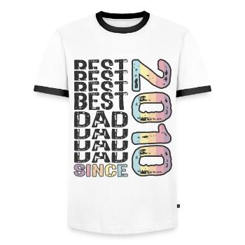 Best dad in the world since 2010 Father's Day - Men's Ringer Shirt - white/black - Front - AI Model Female 172 light (172cm) & AI Model Male 178 dark (178cm)