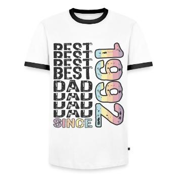 Bester Papa der Welt seit 1992 Vatertag - Männer Kontrast-T-Shirt - Weiß/Schwarz - Vorne - AI Model Female 172 light (172cm) & AI Model Male 178 dark (178cm)