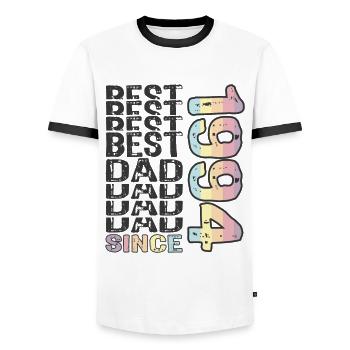 Bester Papa der Welt seit 1994 Vatertag - Männer Kontrast-T-Shirt - Weiß/Schwarz - Vorne - AI Model Female 172 light (172cm) & AI Model Male 178 dark (178cm)