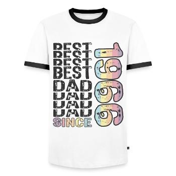 Bester Papa der Welt seit 1966 Vatertag - Männer Kontrast-T-Shirt - Weiß/Schwarz - Vorne - AI Model Female 172 light (172cm) & AI Model Male 178 dark (178cm)