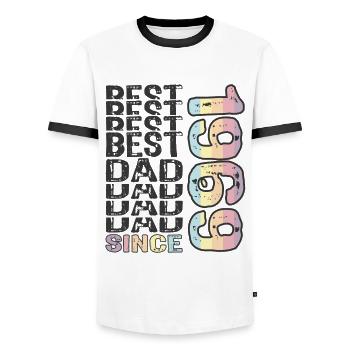 Bester Papa der Welt seit 1969 Vatertag - Männer Kontrast-T-Shirt - Weiß/Schwarz - Vorne - AI Model Female 172 light (172cm) & AI Model Male 178 dark (178cm)