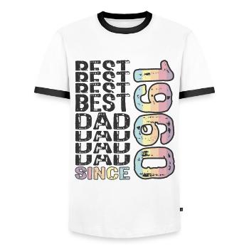 Bester Papa der Welt seit 1960 Vatertag - Männer Kontrast-T-Shirt - Weiß/Schwarz - Vorne - AI Model Female 172 light (172cm) & AI Model Male 178 dark (178cm)