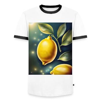 Healthy lemon lemon - Men's Ringer Shirt - white/black - Front - AI Model Female 172 light (172cm) & AI Model Male 178 dark (178cm)