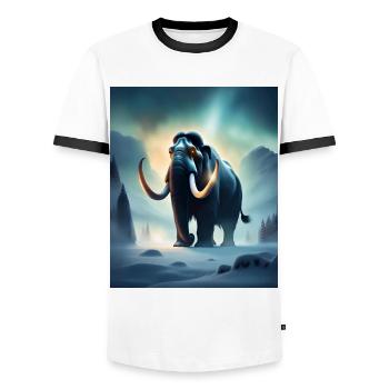 mammouth maléfique effrayant - T-shirt contrasté Homme - blanc/noir - Devant - AI Model Female 172 light (172cm) & AI Model Male 178 dark (178cm)