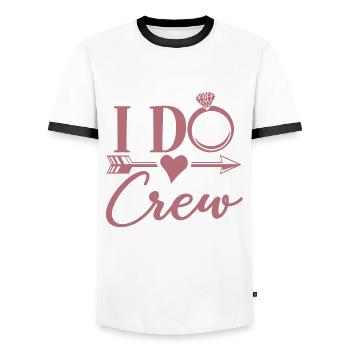 Ich tue Crew - Bachelorette Party Henne Nacht Geschenk - Männer Kontrast-T-Shirt - Weiß/Schwarz - Vorne - AI Model Female 172 light (172cm) & AI Model Male 178 dark (178cm)