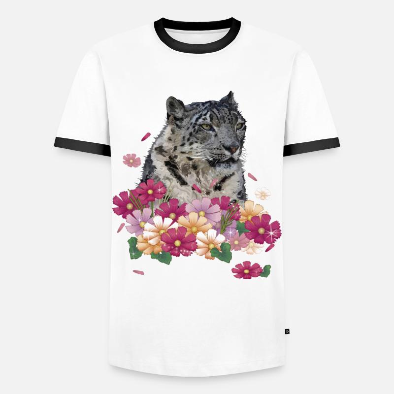Snow leopard - Men's Ringer Shirt - white/black