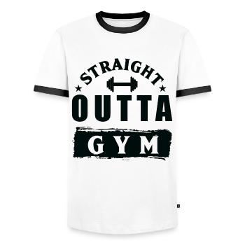 Chemise de fitness Workout Fitness Class Gift - T-shirt contrasté Homme - blanc/noir - Devant - AI Model Female 172 light (172cm) & AI Model Male 178 dark (178cm)