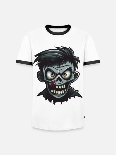 Zombie Halloween Comic - Männer Kontrast-T-Shirt - Weiß/Schwarz