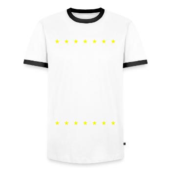 Malle 2025 Mallorca - Men's Ringer Shirt - white/black - Front - AI Model Female 172 light (172cm) & AI Model Male 178 dark (178cm)