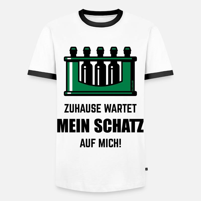 XGrüner Schatz - Männer Kontrast-T-Shirt - Weiß/Schwarz