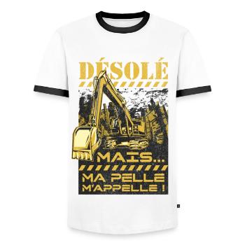 MA PELLE M'APPELLE - T-shirt contrasté Homme - blanc/noir - Devant - AI Model Female 172 light (172cm) & AI Model Male 178 dark (178cm)