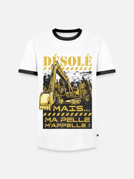 MA PELLE M'APPELLE - T-shirt contrasté Homme - blanc/noir