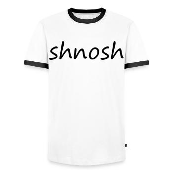 shnosh - Männer Kontrast-T-Shirt - Weiß/Schwarz - Vorne - AI Model Female 172 light (172cm) & AI Model Male 178 dark (178cm)