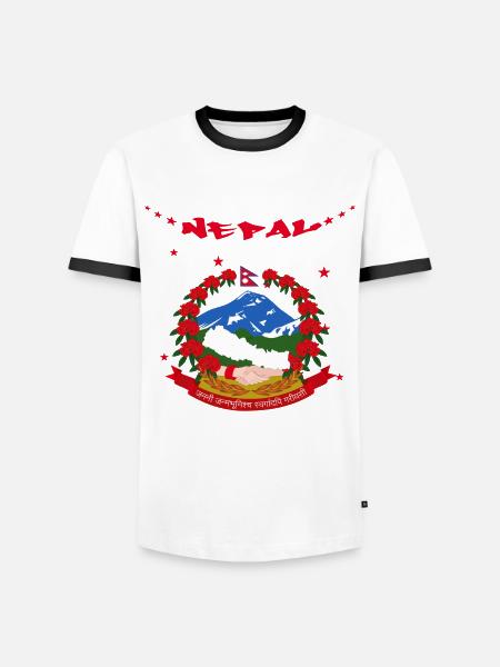 Nepal - Männer Kontrast-T-Shirt - Weiß/Schwarz