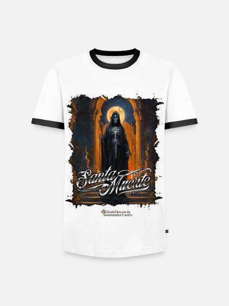 Santa Muerte - Men's Ringer Shirt - white/black