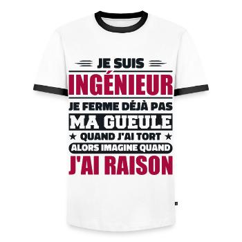 Ingenieur Humor Geschenk Student Ingenieur - Männer Kontrast-T-Shirt - Weiß/Schwarz - Vorne - AI Model Female 172 light (172cm) & AI Model Male 178 dark (178cm)