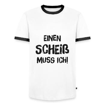 Einen Scheiß muss ich - Black Edition - Männer Kontrast-T-Shirt - Weiß/Schwarz - Vorne - AI Model Female 172 light (172cm) & AI Model Male 178 dark (178cm)