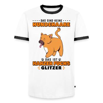 Harzer Fuchs altdeutscher Hütehund - Glitzer - Männer Kontrast-T-Shirt - Weiß/Schwarz - Vorne - AI Model Female 172 light (172cm) & AI Model Male 178 dark (178cm)