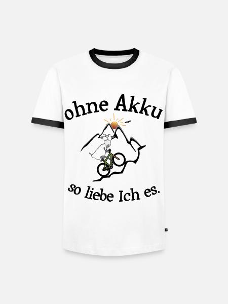 Ohne Akku MTB - Männer Kontrast-T-Shirt - Weiß/Schwarz